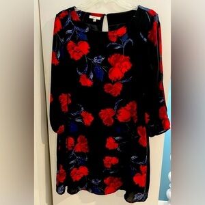 Maurices Floral Cold Shoulder Shift Dress Size Large